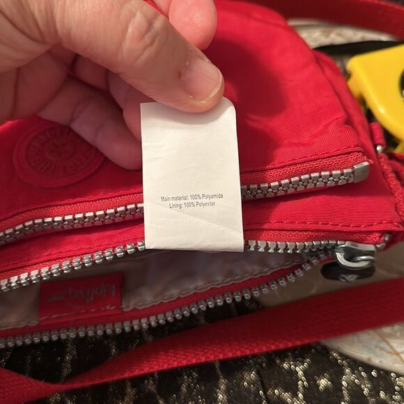 Kipling Small Vibrant Red Nylon Crossbody Bag - Picture 12 of 14